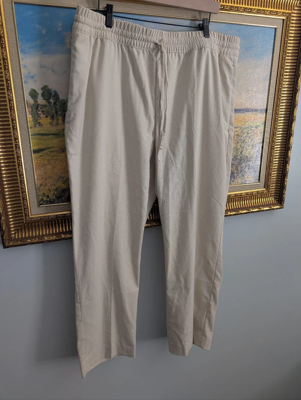 Banana Republic Men's Drawstring Lightweight Pants in Light Cream